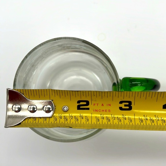 Vintage Etched Grape and Leaf Decorative Green-Handle Drinking Mugs (Set of 2) - Picture 11 of 11